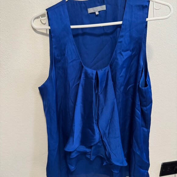 Violet & Claire Blue Sleeveless Ruffle Layered Blouse Size M - Picture 7 of 7